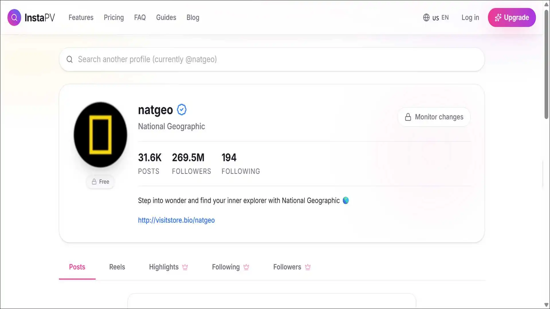 InstaPV viewer modules showing story, profile, reels, and recent followed interfaces