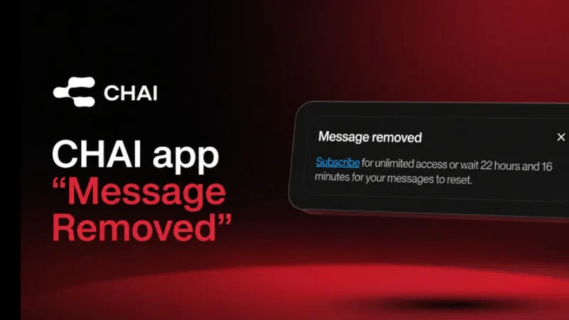 CHAI App Blocks Free Users With Aggressive Message Limits, Forced Subscription Push