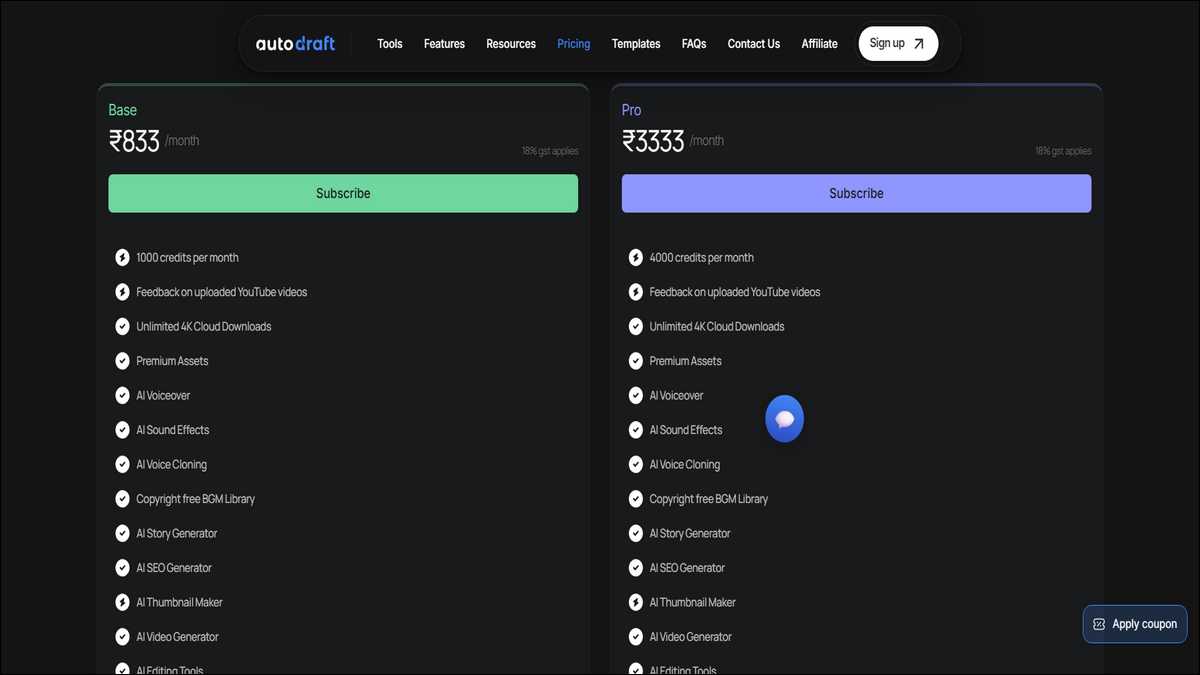 Autodraft AI Pricing Plans Explained