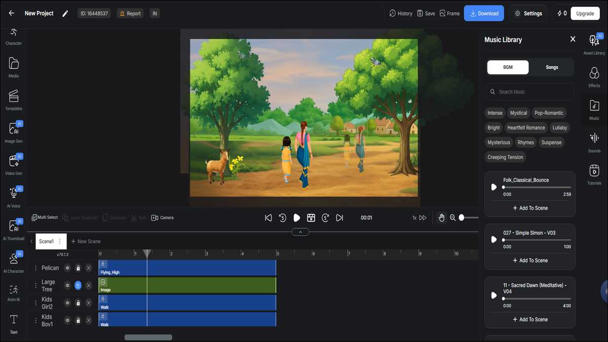 Autodraft AI voice and lip sync controls showing expression options and audio timeline
