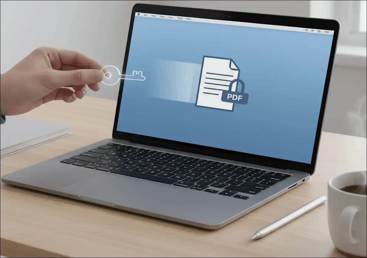Desktop PDF editor showing the option to remove an open password from a document.