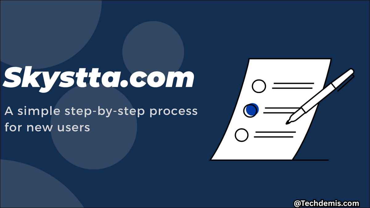 Step-by-step signup flow diagram for Skystta.com new user registration process