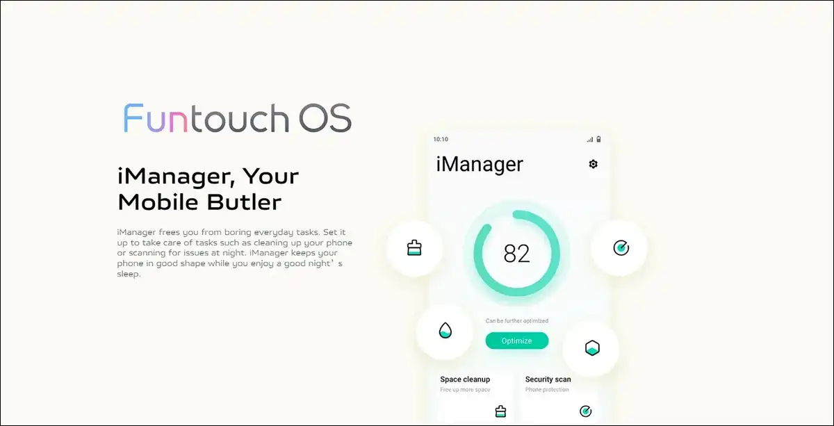 Funtouch OS 15 iManager screen showing battery optimization and memory enhancement options on Vivo V50.