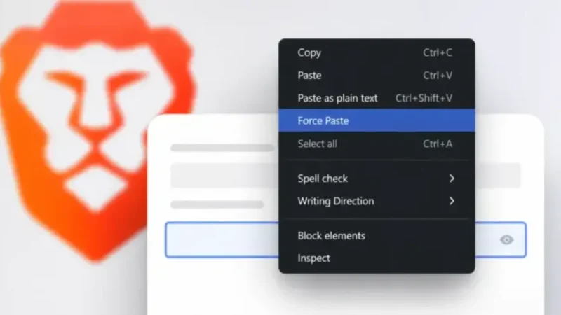 Brave Browser Adds “Force Paste” to Override Website Paste Blocks