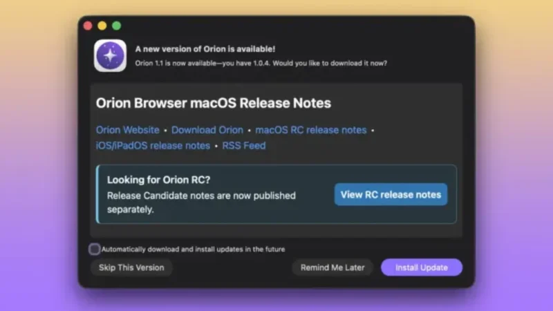 Kagi Ships Orion Browser 1.1 for Mac With Native Tab Containers and Paid Window Borders