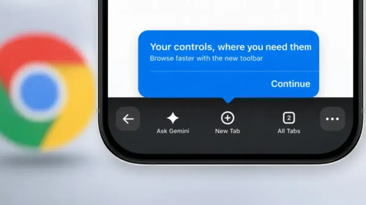 Google Tests Redesigned Chrome Toolbar for iPhone With Built-In Gemini Button
